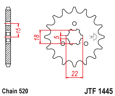 JT SPROCKETS gear wheel JTF1445.11 (42311jt)
